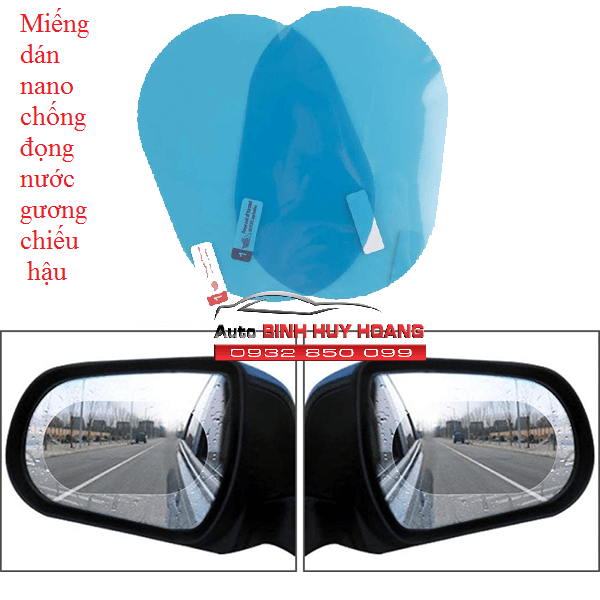 Miếng dán chống đọng nước gương chiếu hậu - miếng nano dán gương chiếu hậu xe ô tô